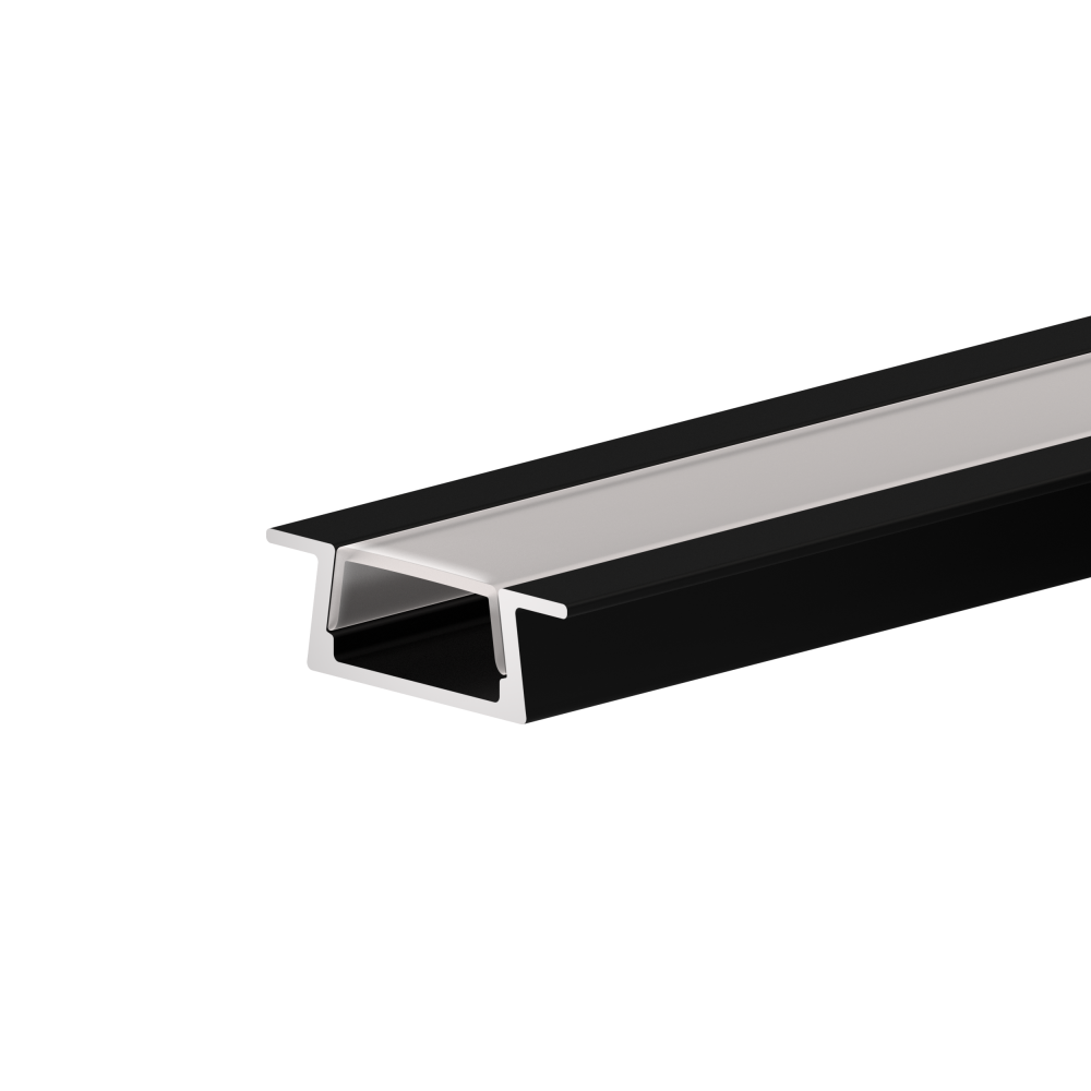  Профиль для LED врезной черный матовый, 3,0 м С РАССЕИВАТЕЛЕМ