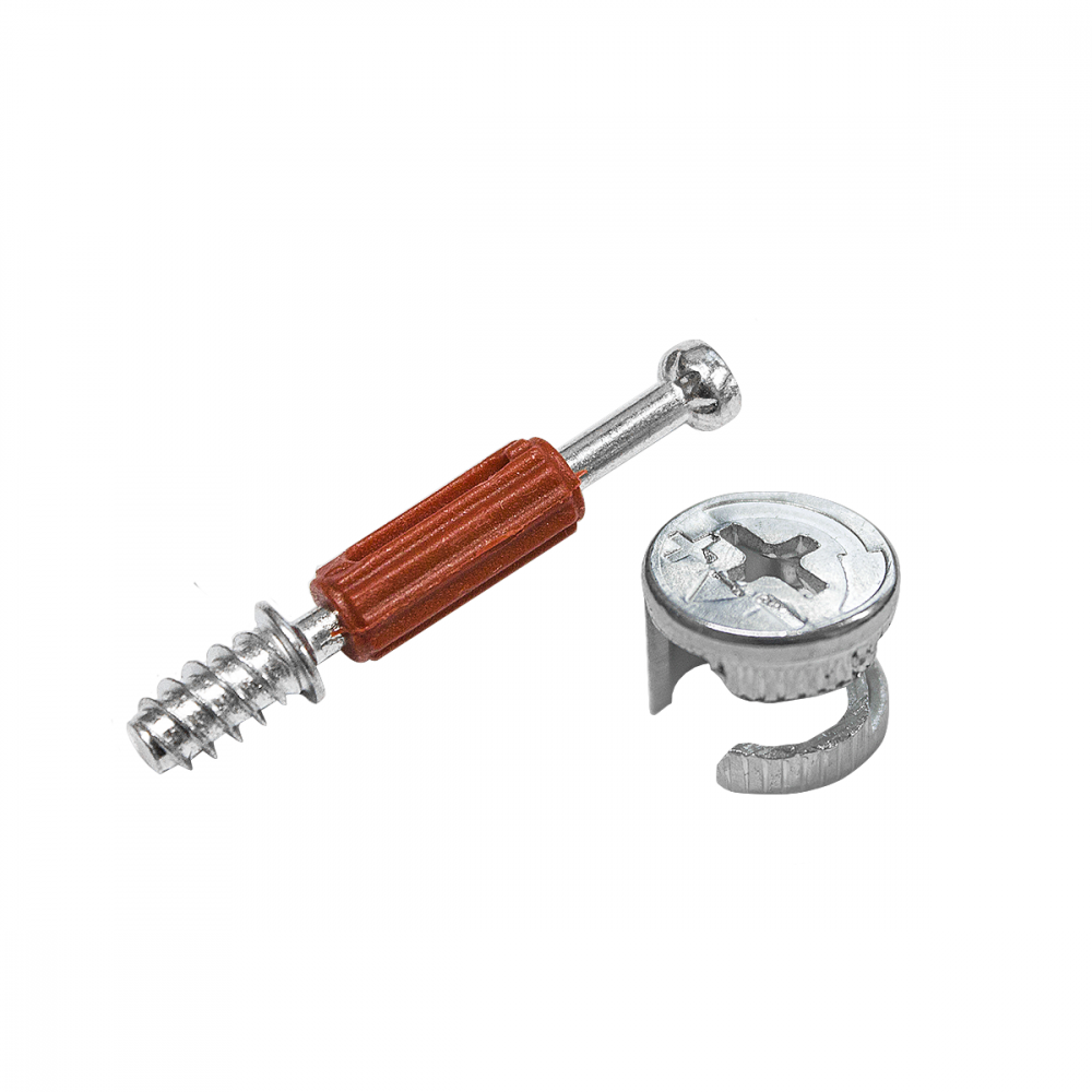 Эксцентриковая стяжка (железо 4.2г) + Стойка эксцентрика, саморез / L=45мм (кратно 5000)