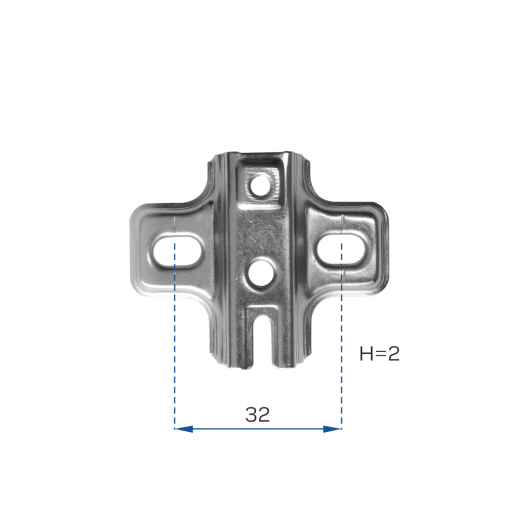   ПЕТЛЯ ДЛЯ ДВЕРЦЫ ШКАФА (ПОЛУНАКЛАДНАЯ) Н=2 (250) ПОД ЕВРОВИНТ