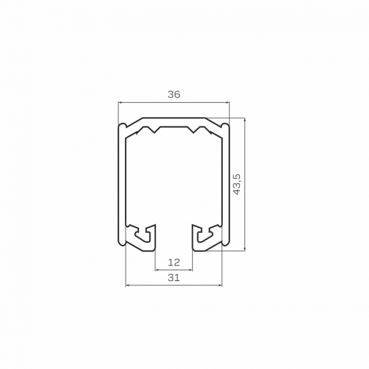 Трек верхний для подвесной системы, 6 м