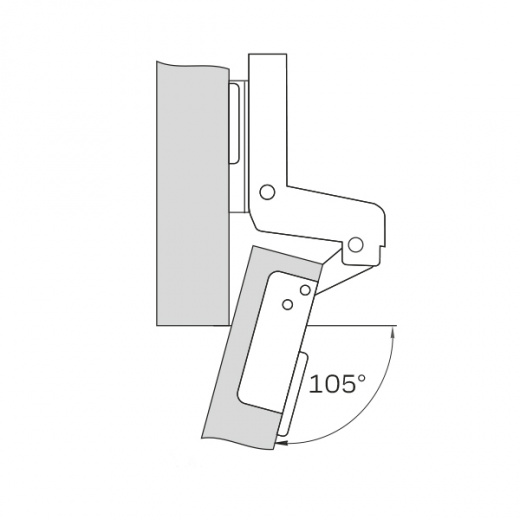  ПЕТЛЯ ДЛЯ ДВЕРЦЫ ШКАФА (ВКЛАДНАЯ) Н=2 (250)