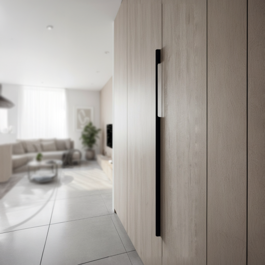 Ручка мебельная, чёрная, 1000мм (960)