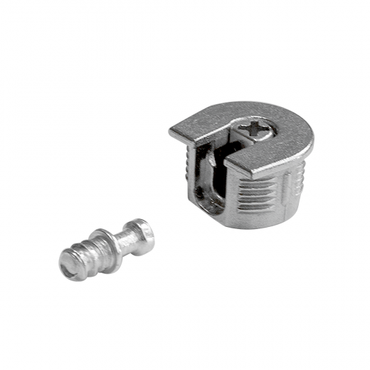 Эксцентриковая стяжка, металл D=19мм + Стойка эксцентрика, саморез L=16мм, металл  (1000)