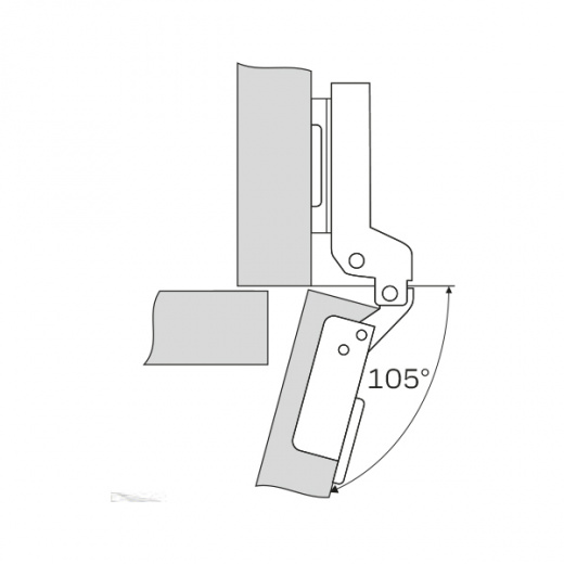    ПЕТЛЯ ДЛЯ ДВЕРЦЫ ШКАФА SOFT CLOSING (ПОЛУНАКЛАДНАЯ)  (200) ПОД ЕВРОВИНТ