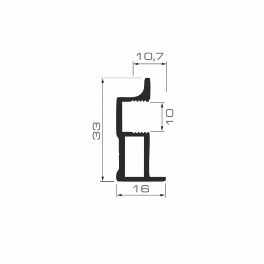 Профиль ручка ДЕЛИКАТА Графит брашед 5,4 м (16)