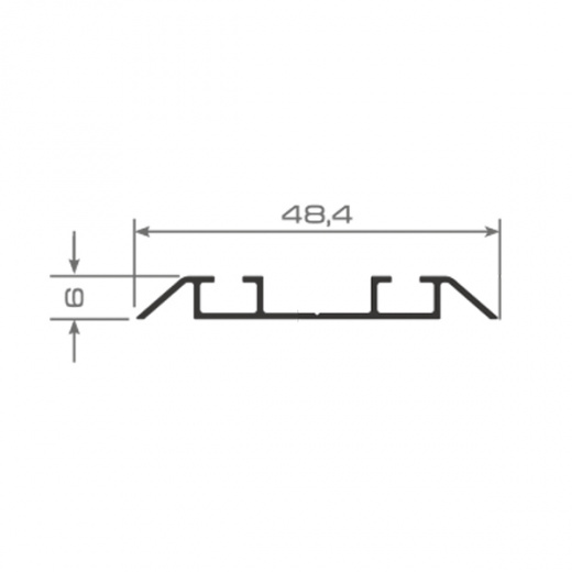  Трек нижний анодированный шампань 6.0 м