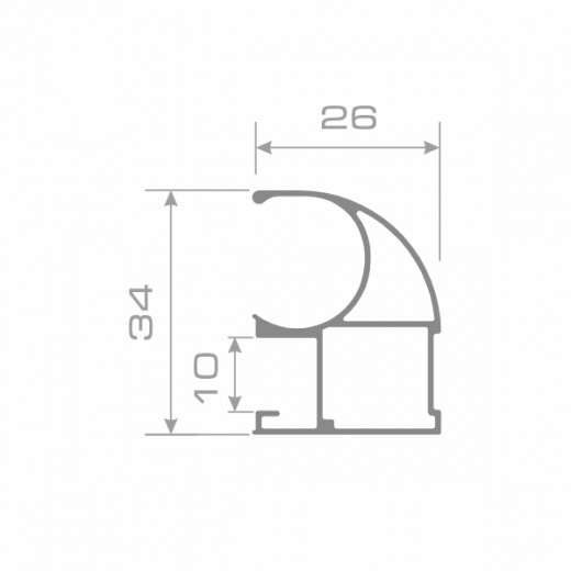 Профиль вертикальный Открытый Графит (Soft-touch) 5,4 м