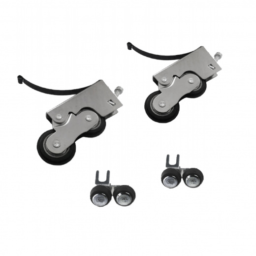 Комплект роликов для шкафов-купе (Открытые), двойной усиленный нижний ролик с верхним подшипником