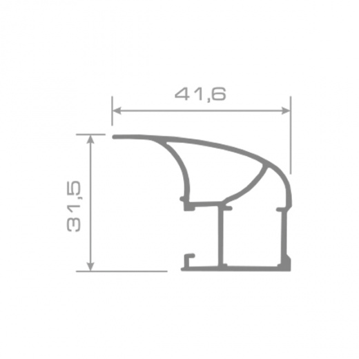 Профиль Вертикальный Открытый Графит брашед широкий 5,5 м